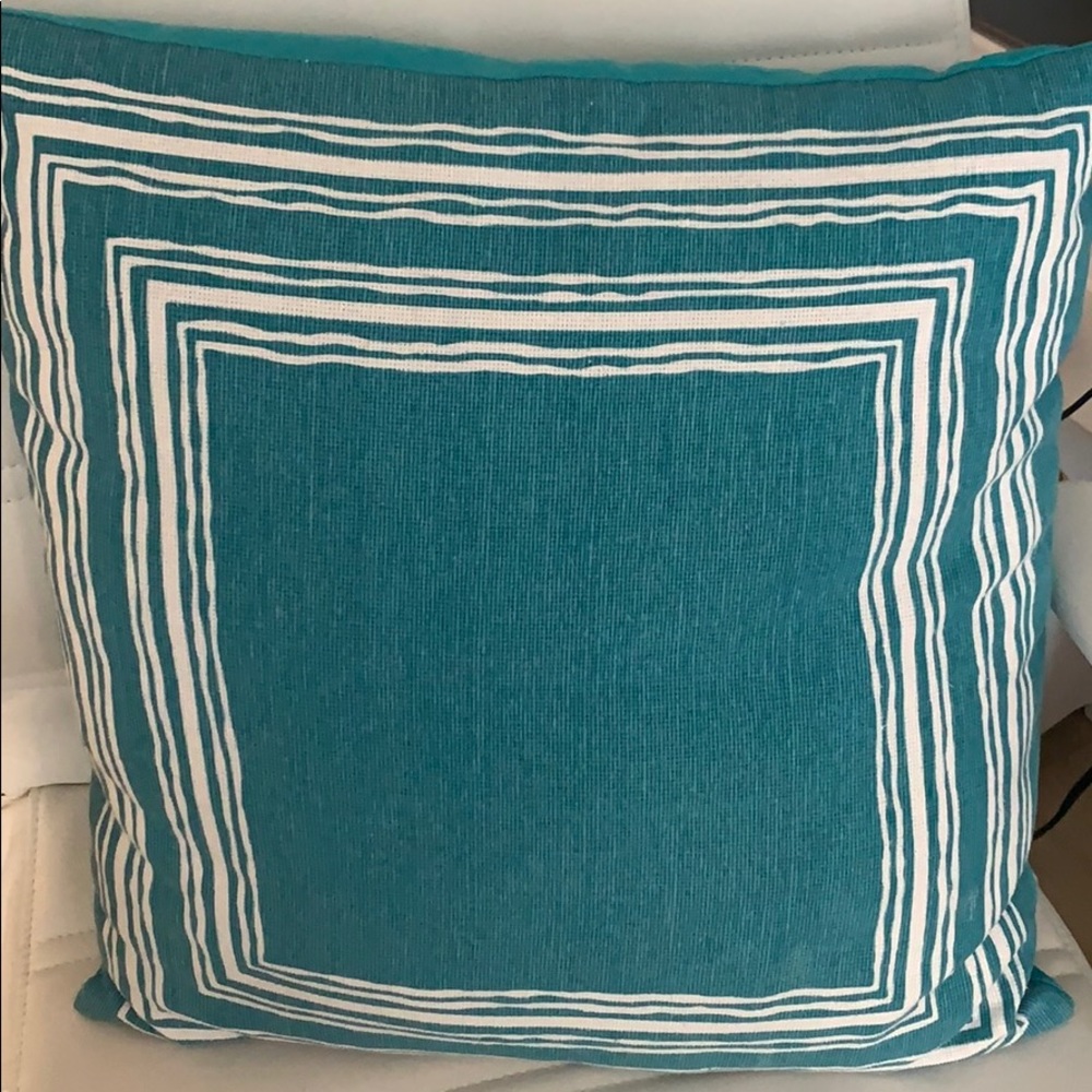 Teal Square Throw Pillow